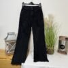 Pretty Little Thing Black Wide Leg Raw Hem High Waisted Jeans Size 8
