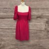 Primark Fushia Pink Waffle Style Dress Square Neck Balloon Sleeve Size 12/14
