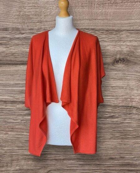 Rust Waterfall Hanky Hem Open Front Bolero Size 8