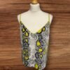 Snake Skin Effect Flowy Cami Top Lined Front/rear Bodice Size 14