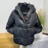 Steve Madden Black Puffer Jacket Hood Pockets Zip/popper Close Size L
