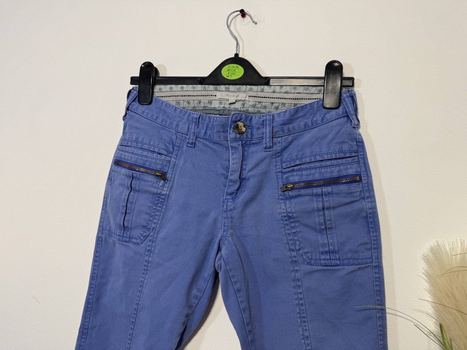 White Stuff Powder Blue Crop Chino Trousers Size 8R