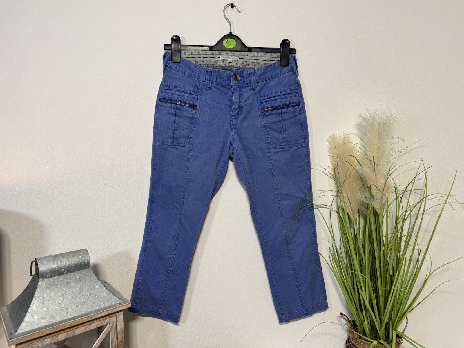 White Stuff Powder Blue Crop Chino Trousers Size 8R