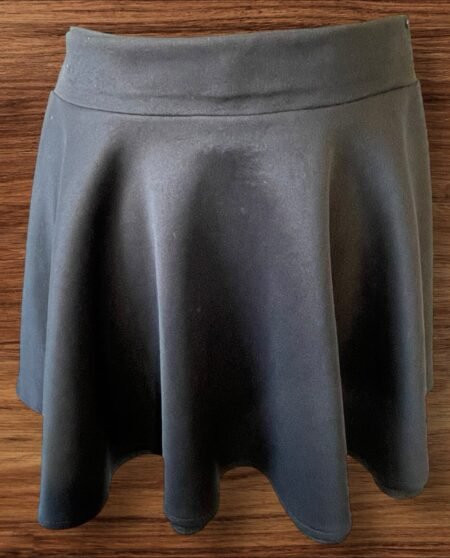 Womens Mark Oliver Stretch Black Fit And Flare Skirt Elastic Waist Size 10