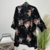 Black Floral Waterfall Kimono Size M