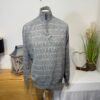 Blue Harbour Grey Stripe 1/4 Zip Funnel Neck Jumper Size L