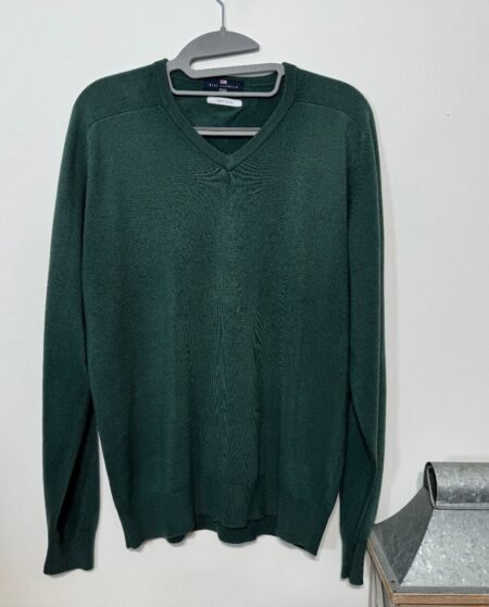 Blue Harbour Holly Green Acrylic V-neck Jumper Size m