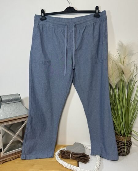 Cotton Traders Denim Blue Cotton Elasticated Waist Chinos W38 L29