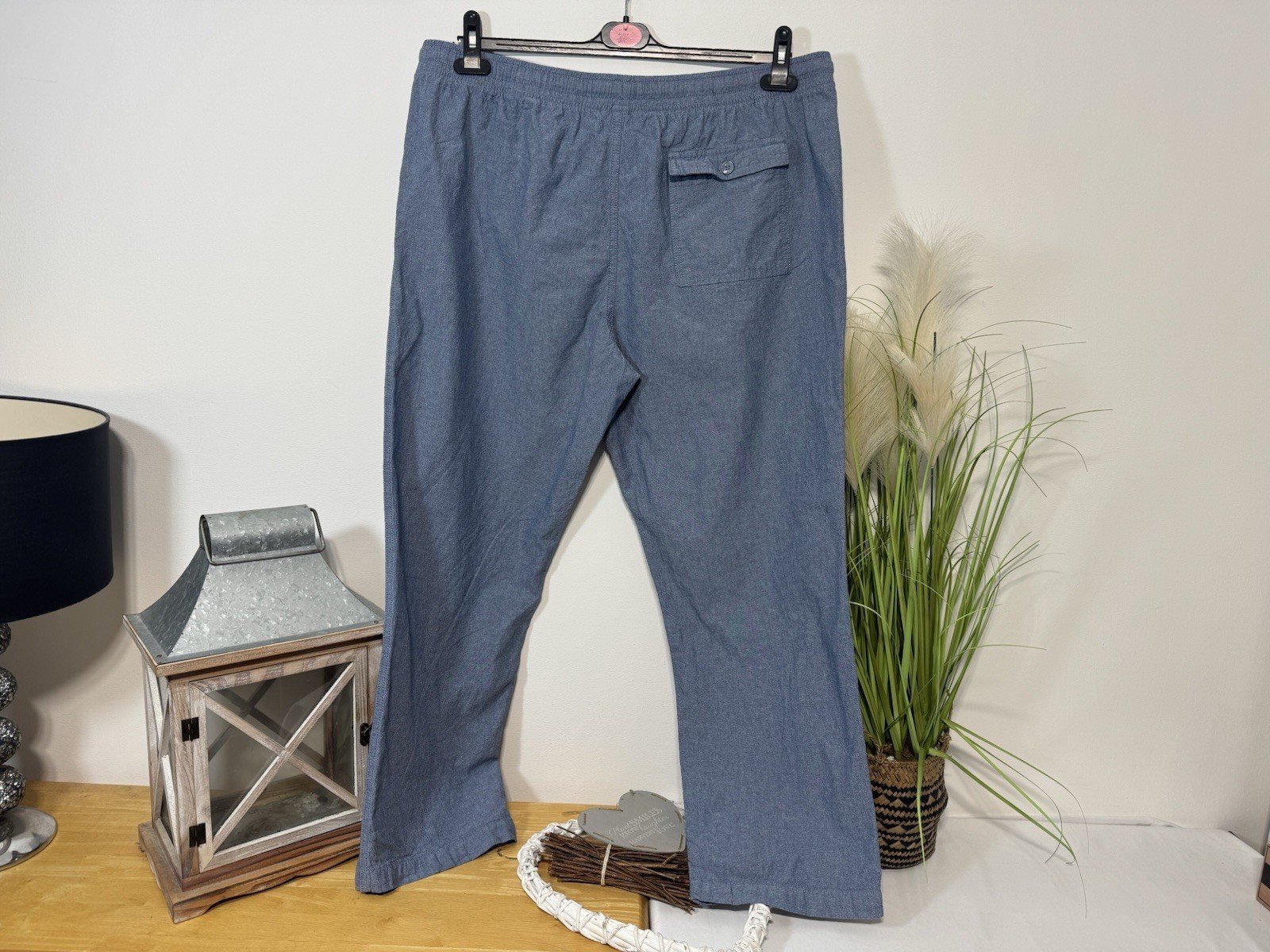 Cotton Traders Denim Blue Cotton Elasticated Waist Chinos W38 L29