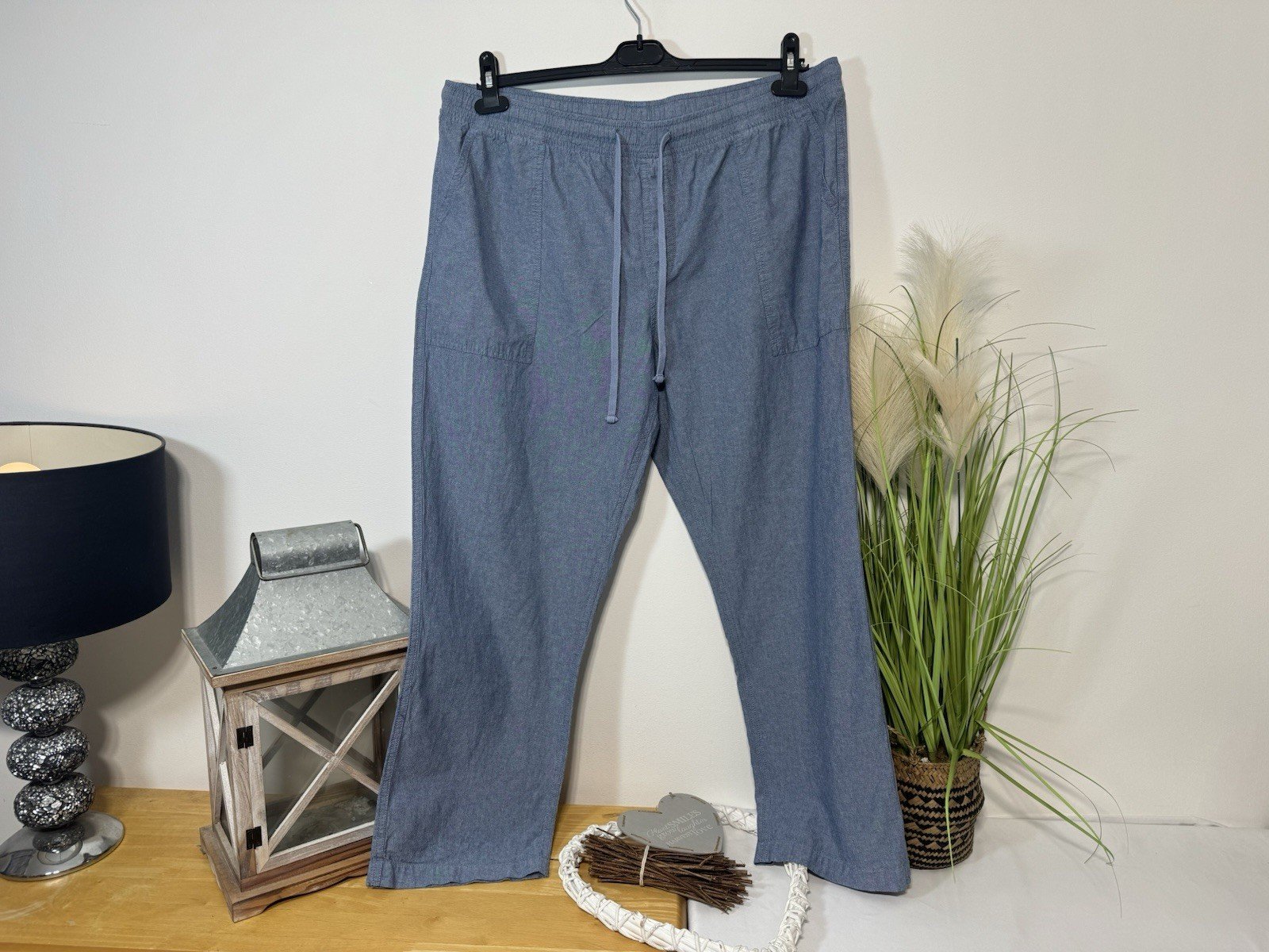 Cotton Traders Denim Blue Cotton Elasticated Waist Chinos W38 L29