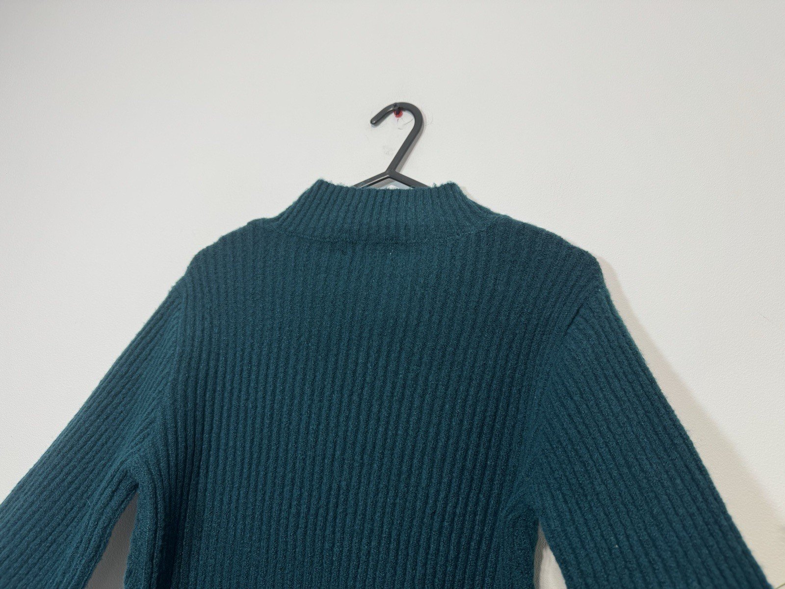 Emerald Green Textured Knit High Neck Jumper Dress Size S