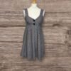 George Ana Wool Blend Dress Fit&Flare Side Zip Button/tie Detail Silver Fibre S8