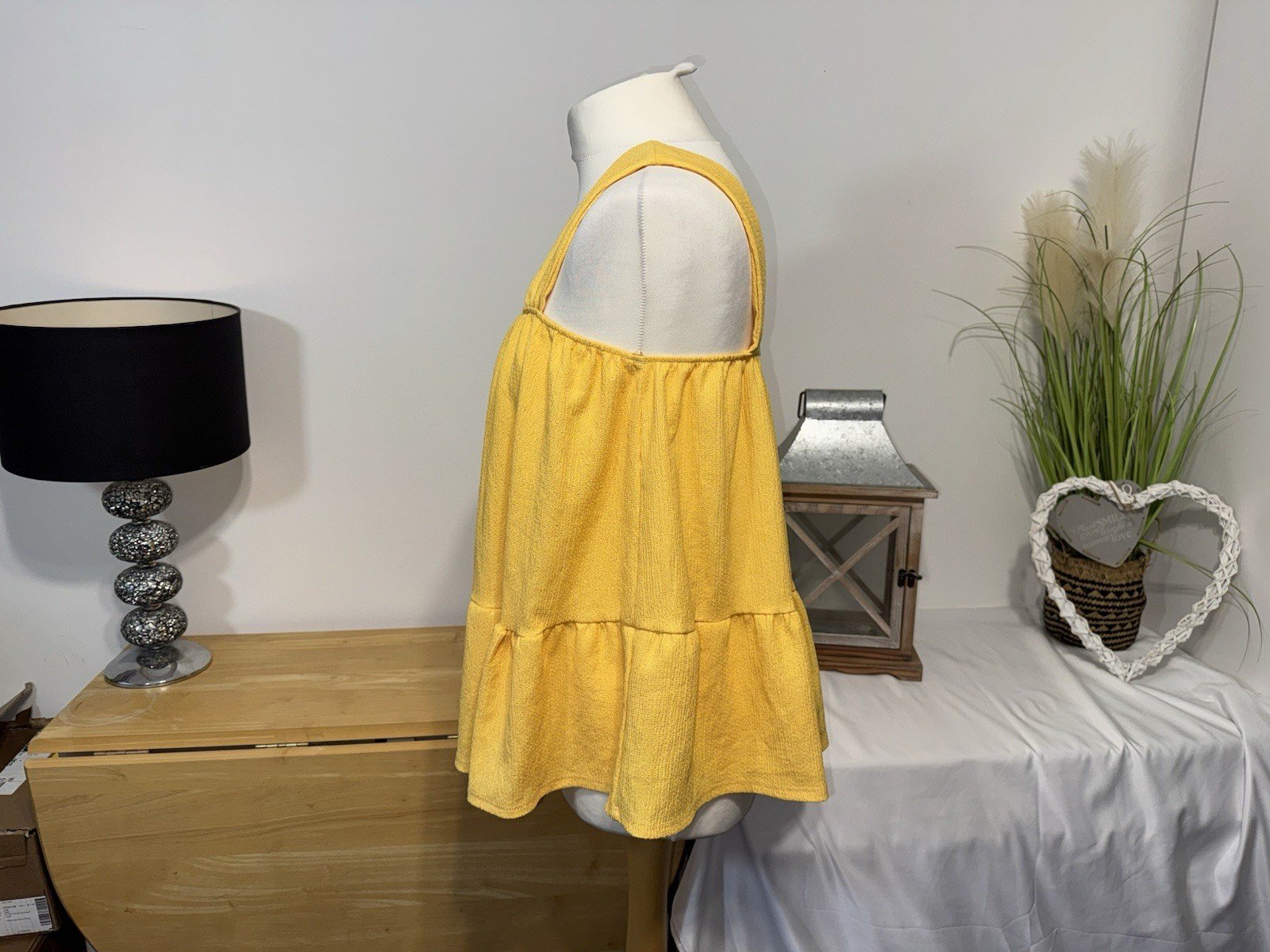 George Sunshine Yellow Peplum Top Size 18