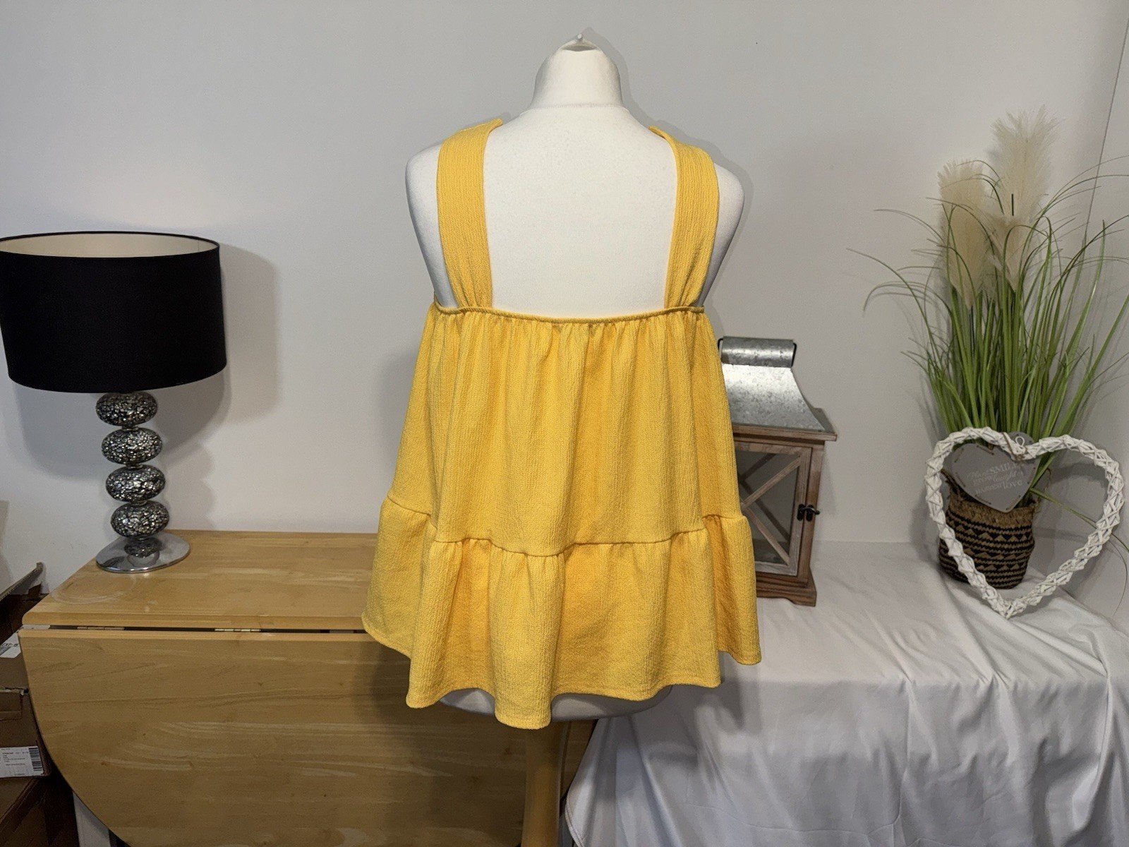George Sunshine Yellow Peplum Top Size 18