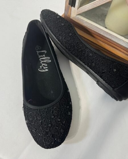 LILLEY BLACK SPARKLE BALLET PUMPS SIZE 5