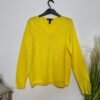 Land's End Sunshine Yellow Fine Knit V-Neck Jumper Size L