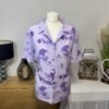 Lilac Floral Relaxed Fit Blouse With Shoulder Pads Size 22