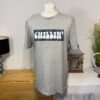MARL GREY GRAPHIC PRINT COTTON BLEND T-SHIRT SIZE L