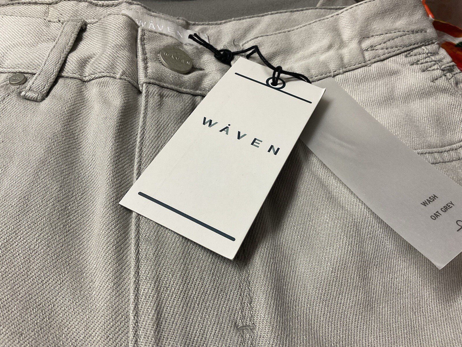 NEW Waven Oat Grey True Boyfriend Fit Zigzag Pattern Jeans Pockets S 24W