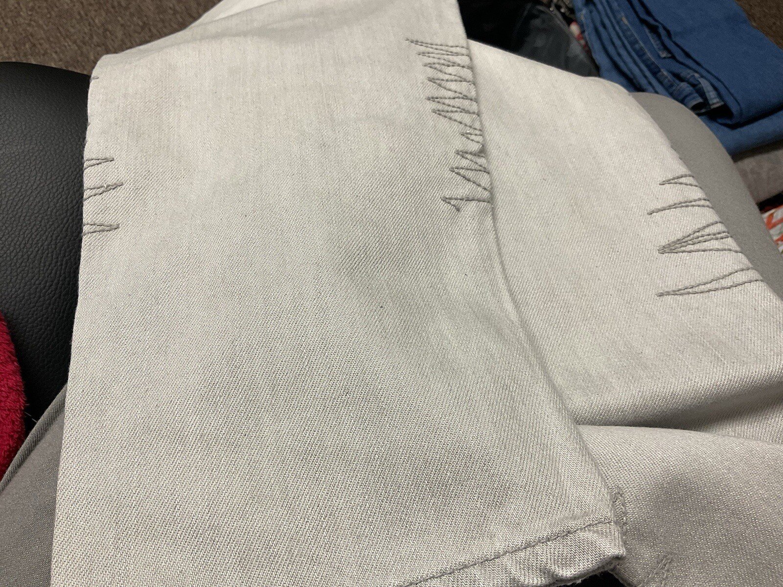 NEW Waven Oat Grey True Boyfriend Fit Zigzag Pattern Jeans Pockets S 24W