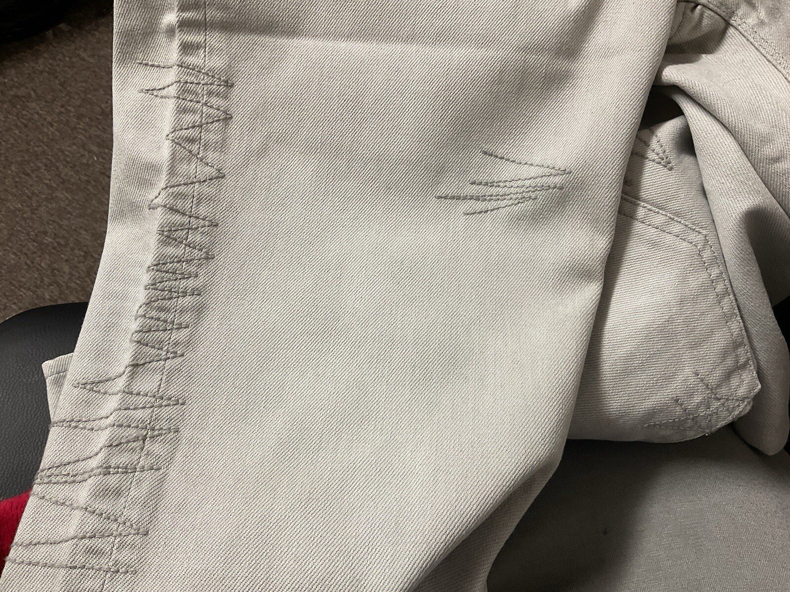 NEW Waven Oat Grey True Boyfriend Fit Zigzag Pattern Jeans Pockets S 24W