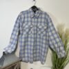 New Look Light Blue Check Brush Cotton Long Sleeve Shirt Size 10
