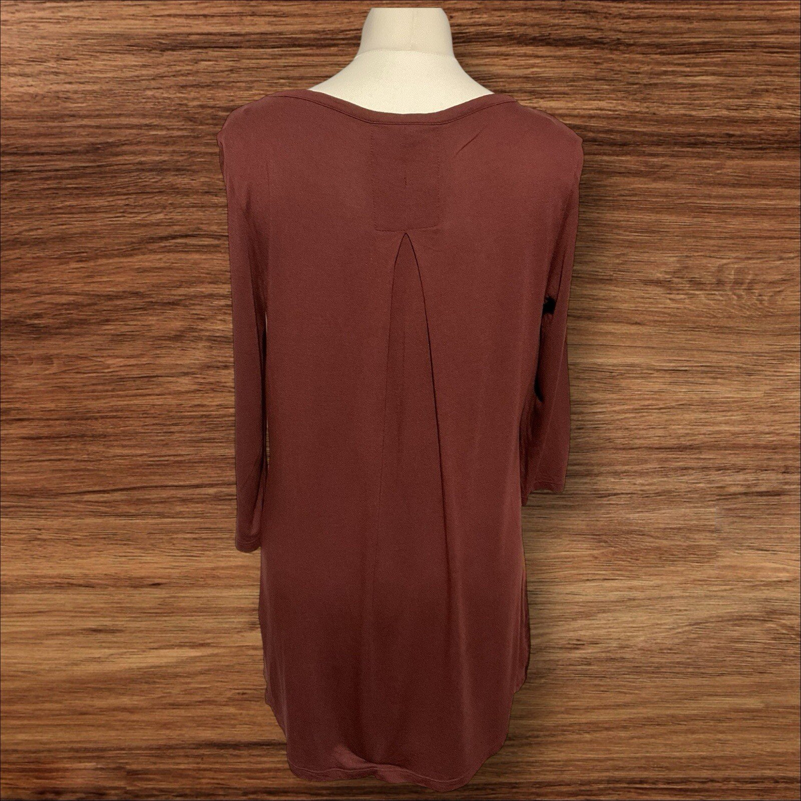 Next Long Sleeve Tunic Shiny Front Pink/Bronze Brown Stretch Rear Size 12