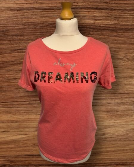 Next Pink T Shirt Front Motif Round Neck Short Sleeve Size XS