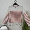 Oliver Bonas White & Pink Stripe Top Size 6