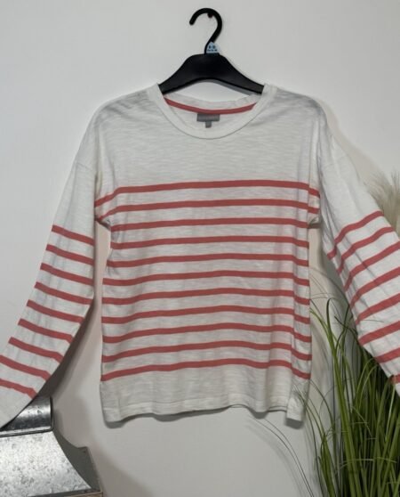 Oliver Bonas White & Pink Stripe Top Size 6