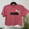 Puma Pink Graphic Crop T-Shirt Size S