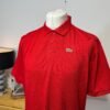 Red Embroidered Logo Pique Knit Polo Shirt Size 4XL