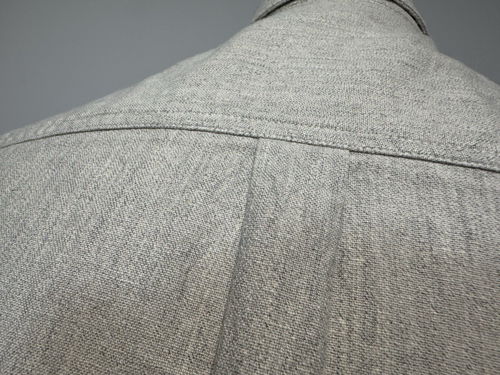 River Island Stone Woven Linen Blend Long Sleeve Shirt Size S