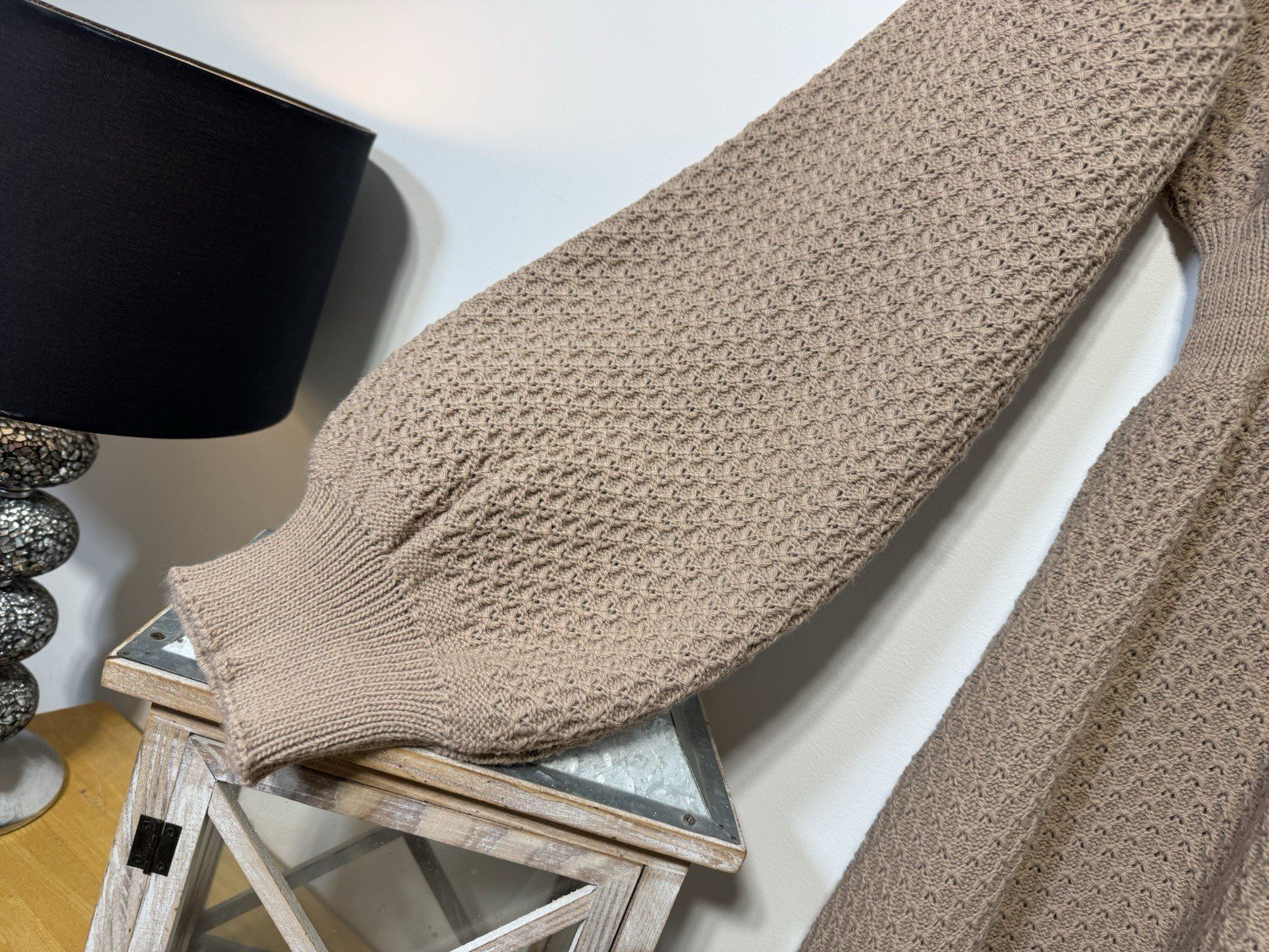 Rose Pink Textured Knit Acrylic Dress Size 12-14