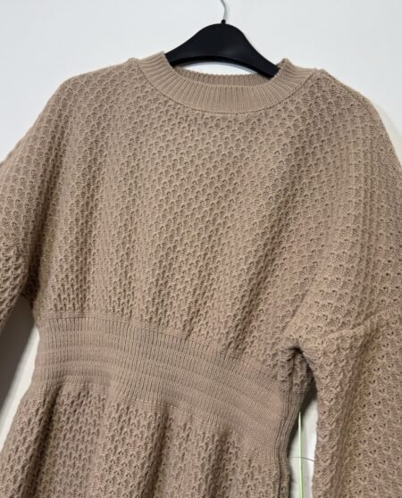 Rose Pink Textured Knit Acrylic Dress Size 12-14