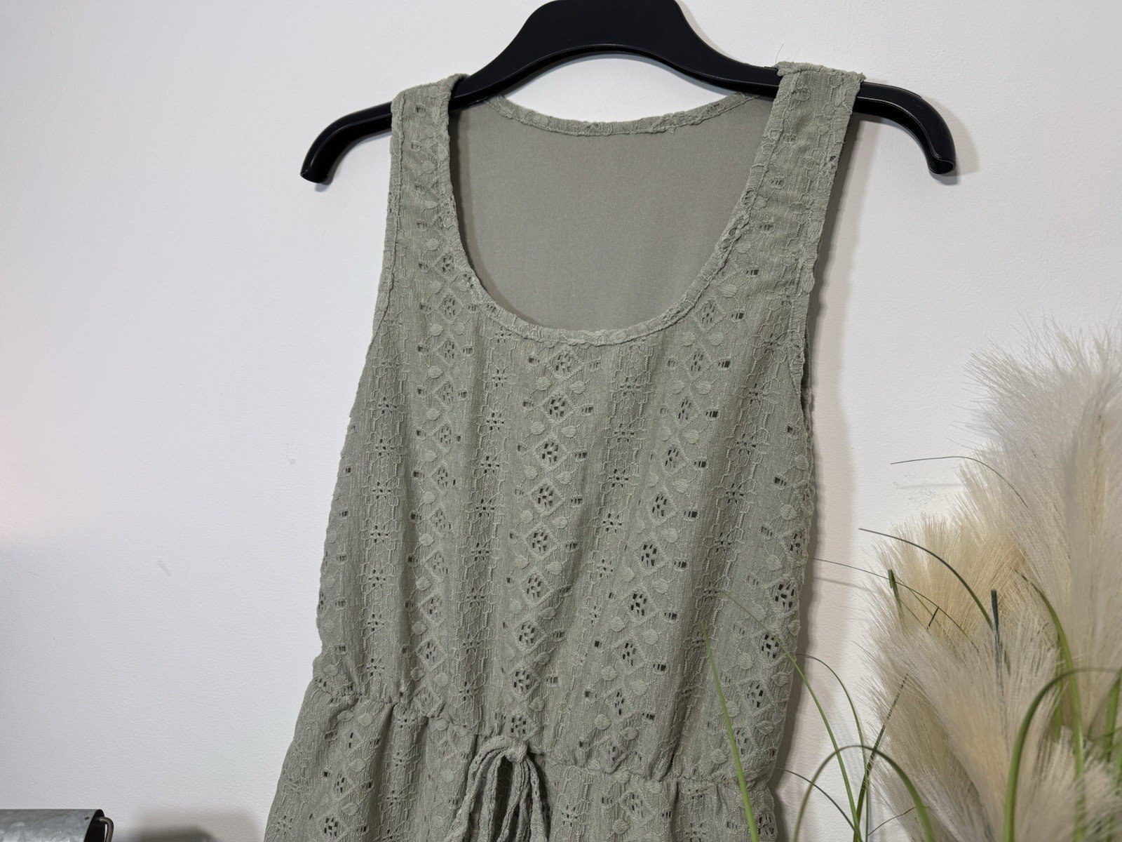 Sage Textured Lined Sundress Size M