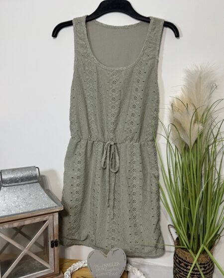Sage Textured Lined Sundress Size M