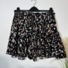 Shein Black Print Elasticated Waist High Waist Flowy Shorts Size 12-14