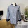 Soulstar Denim Blue Graphic Pocket Shirt Long &. 3/4 Sleeve Size L