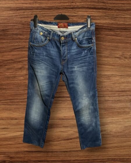 Springfield Dark Label Distressed Jeans Button Close Waist 34in