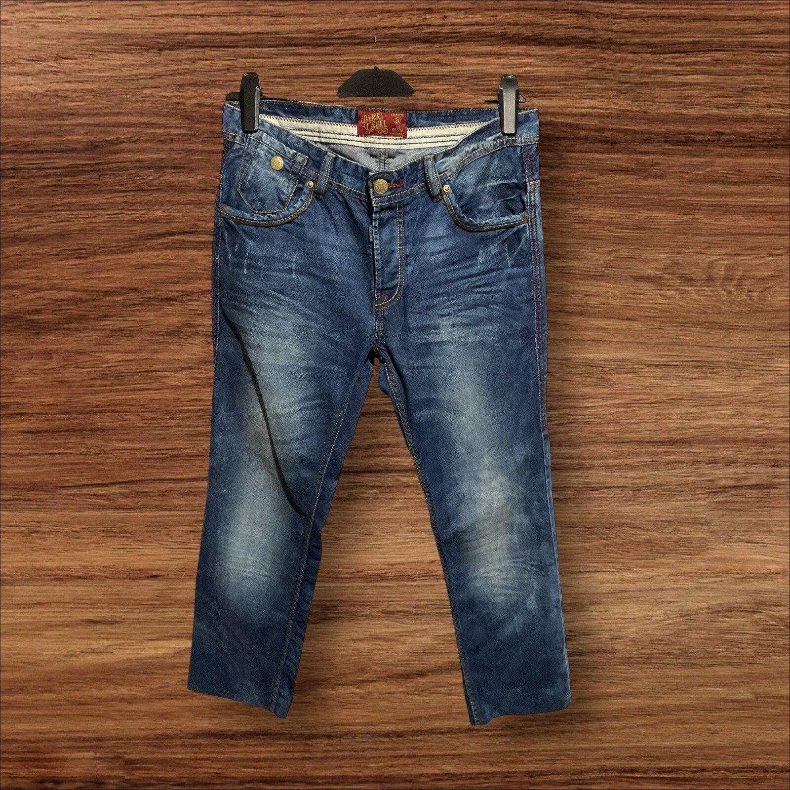 Springfield Dark Label Distressed Jeans Button Close Waist 34in