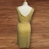 Womens George Yellow Stretch Slip Dress With Flower Pattern tie waist Size 16-18