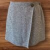 Womens Pimkie Black/White Lined Textured Wrap Skirt Button Closure Size 8