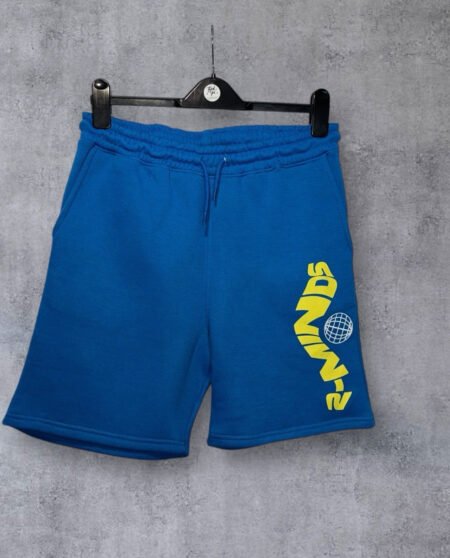 2-Minds Jersey Shorts Royal Blue Front Leg Motif Elasticated Waist Drawstring M