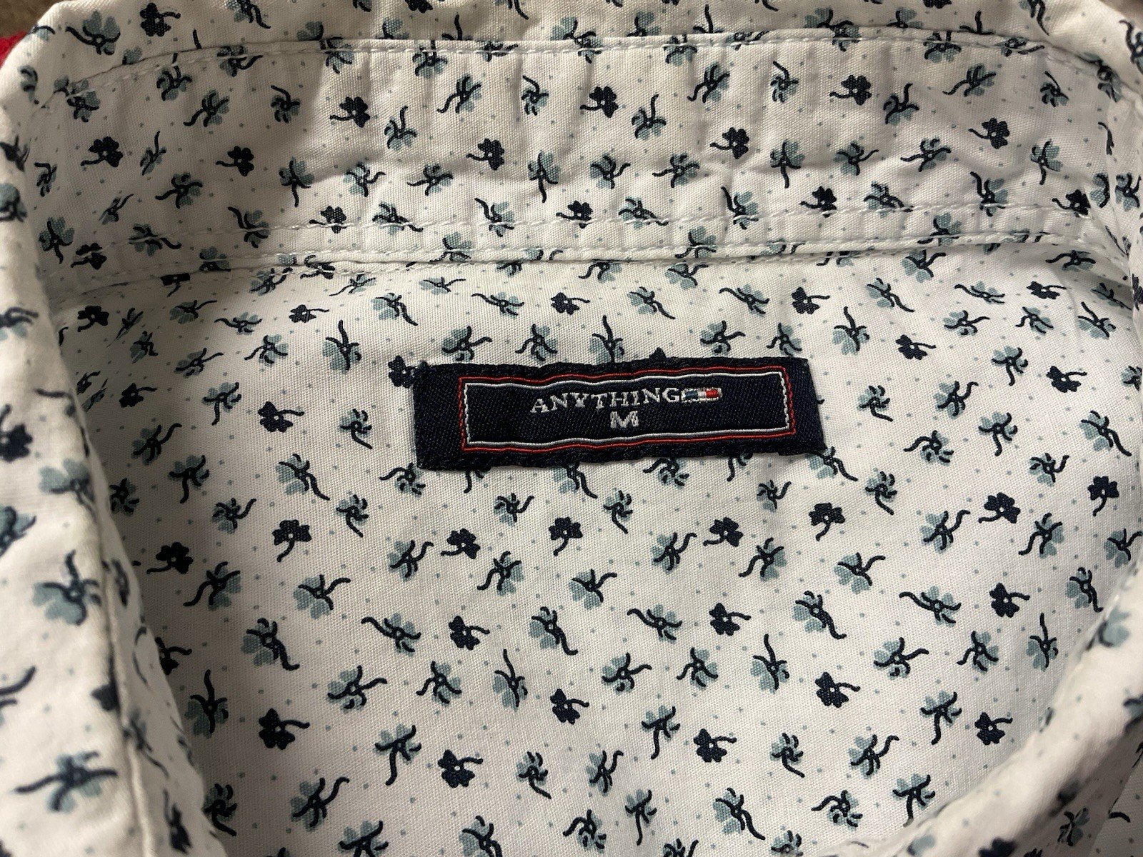 Anything White Floral Short Sleeve Shirt Size M