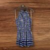 Atmosphere Blue Patterned Playsuit Elastic Waist Sleeveless Size 10
