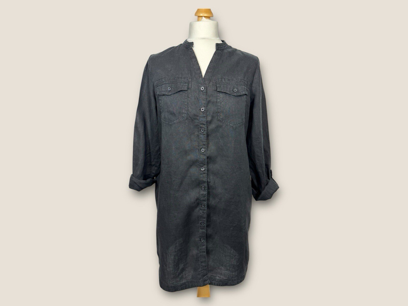 BC Clothing 100% Linen Dress With Long Or 3 Quarter Sleeve Size12