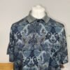 BLUE PAISLEY POLO SHIRT WITH CONTRAST COLLAR XL