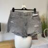 BRAND NEW Denim & Co Grey High Waist Shorts Raw Hem Size 14