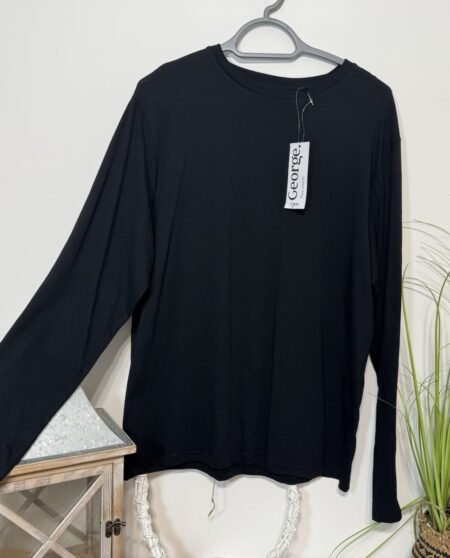 Black Fleece Lined Long Sleeve Top Size L